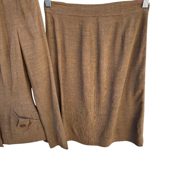 Weathervane Handmacher Vintage 50s 60s Brown Womens Button Jacket Skirt Suit Set - Picture 3 of 15